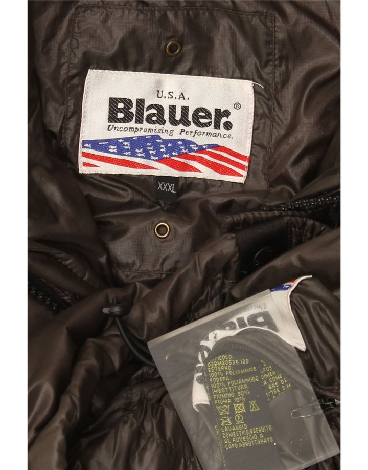 Jaqueta masculina acolchoada com capuz Blauer UK 46 3XL poliamida marrom