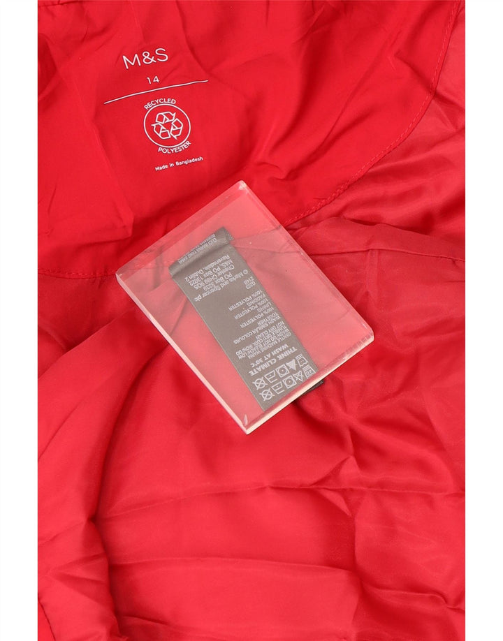 Casaco acolchoado feminino Marks & Spencer Reino Unido 14 grande poliéster vermelho