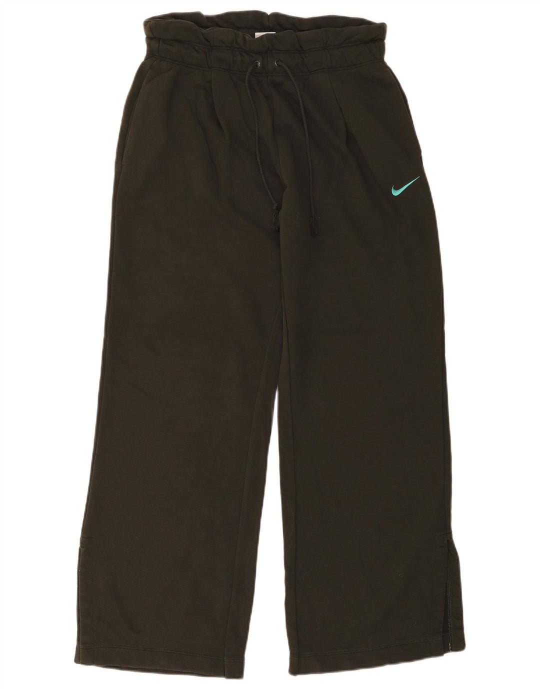 Calça de treino masculina Nike com perna larga de algodão cáqui médio