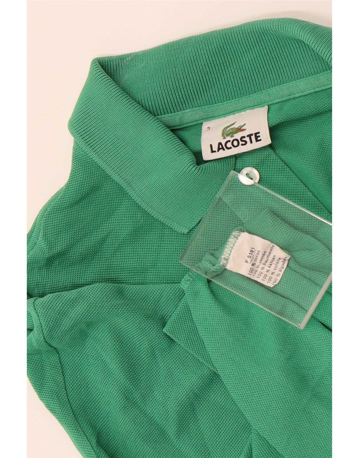 Camisa polo masculina Lacoste tamanho 3 pequeno algodão verde