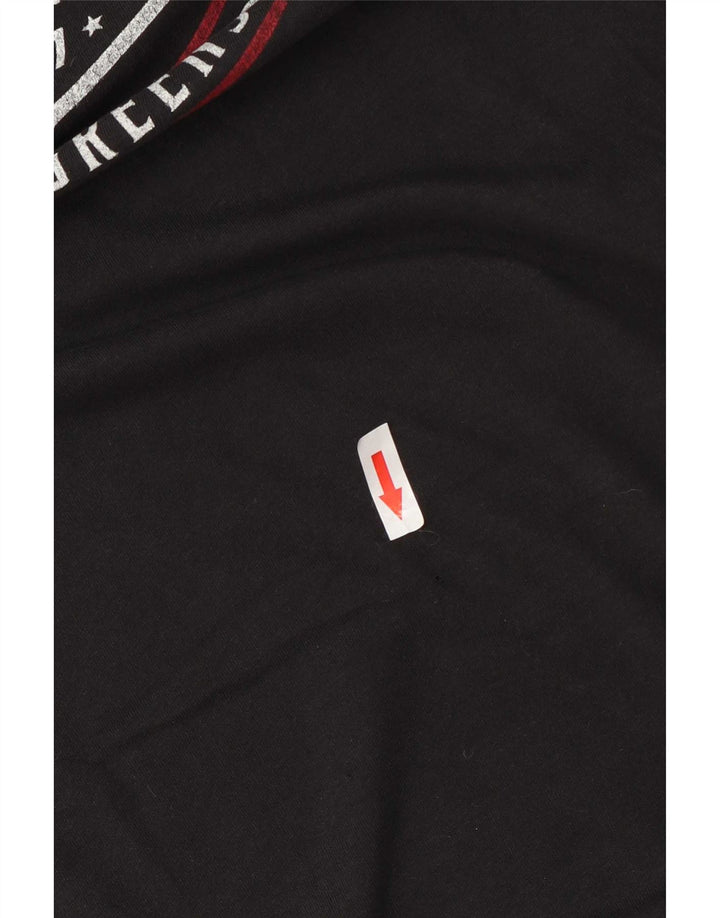 Wrangler Mens Graphic Top Manga Longa Algodão Preto Médio