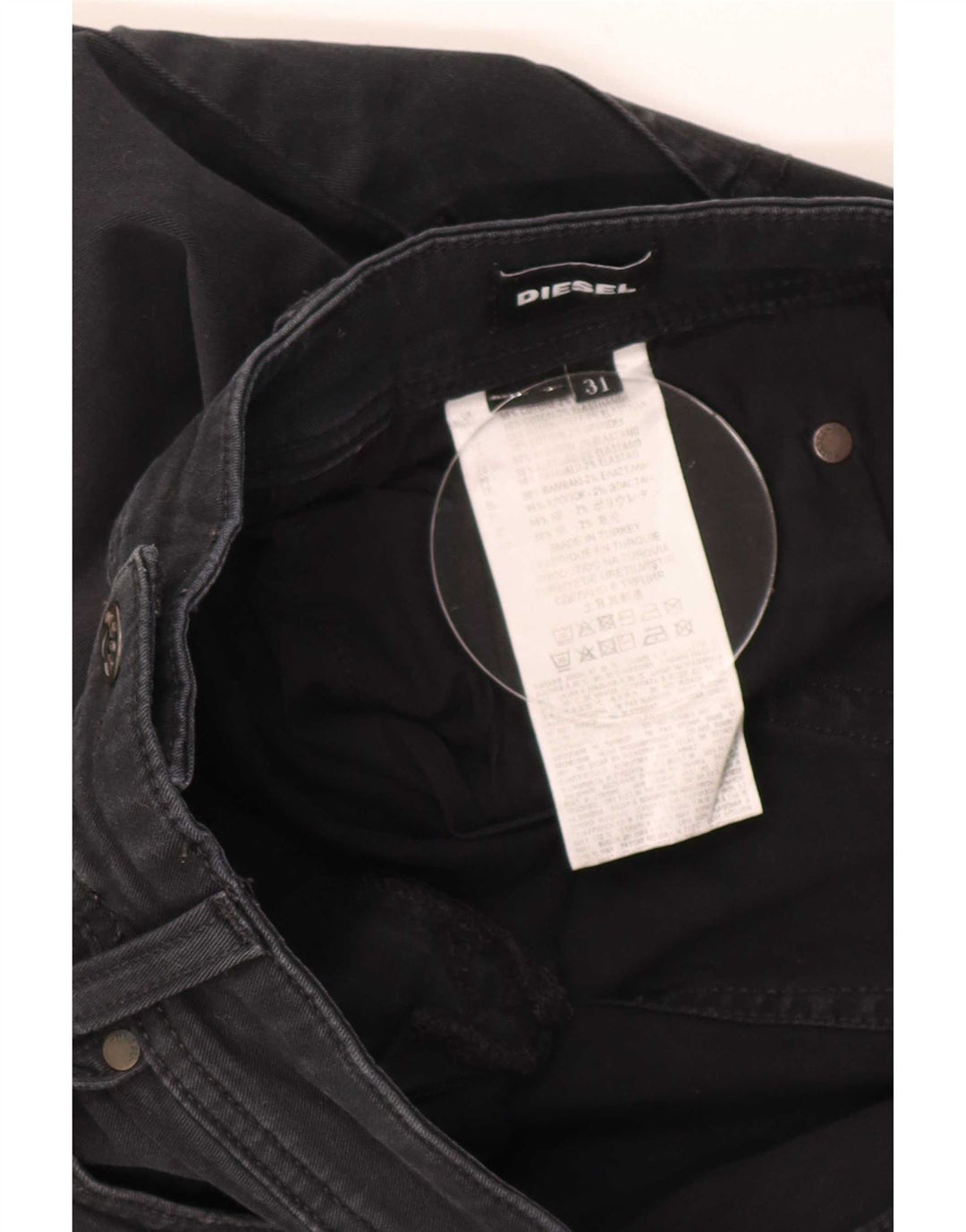 Jeans Slim Feminino Diesel W31 L30 Algodão Preto