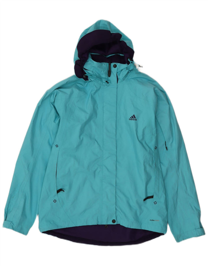 Adidas Womens Clima Proof Hooded Raincoat UK 16 Grande Azul Poliéster
