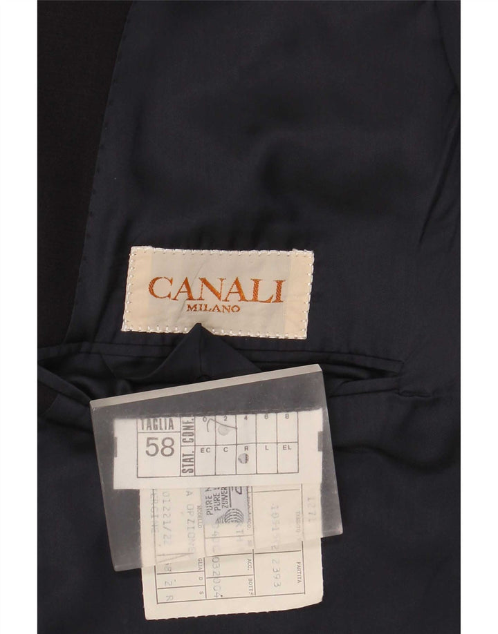 Jaqueta blazer masculina Canali com 2 botões IT 58 4XL azul marinho nova lã