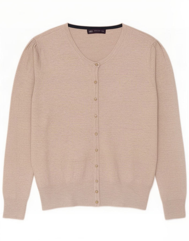 Suéter cardigã feminino Marks & Spencer Reino Unido 14 cinza médio