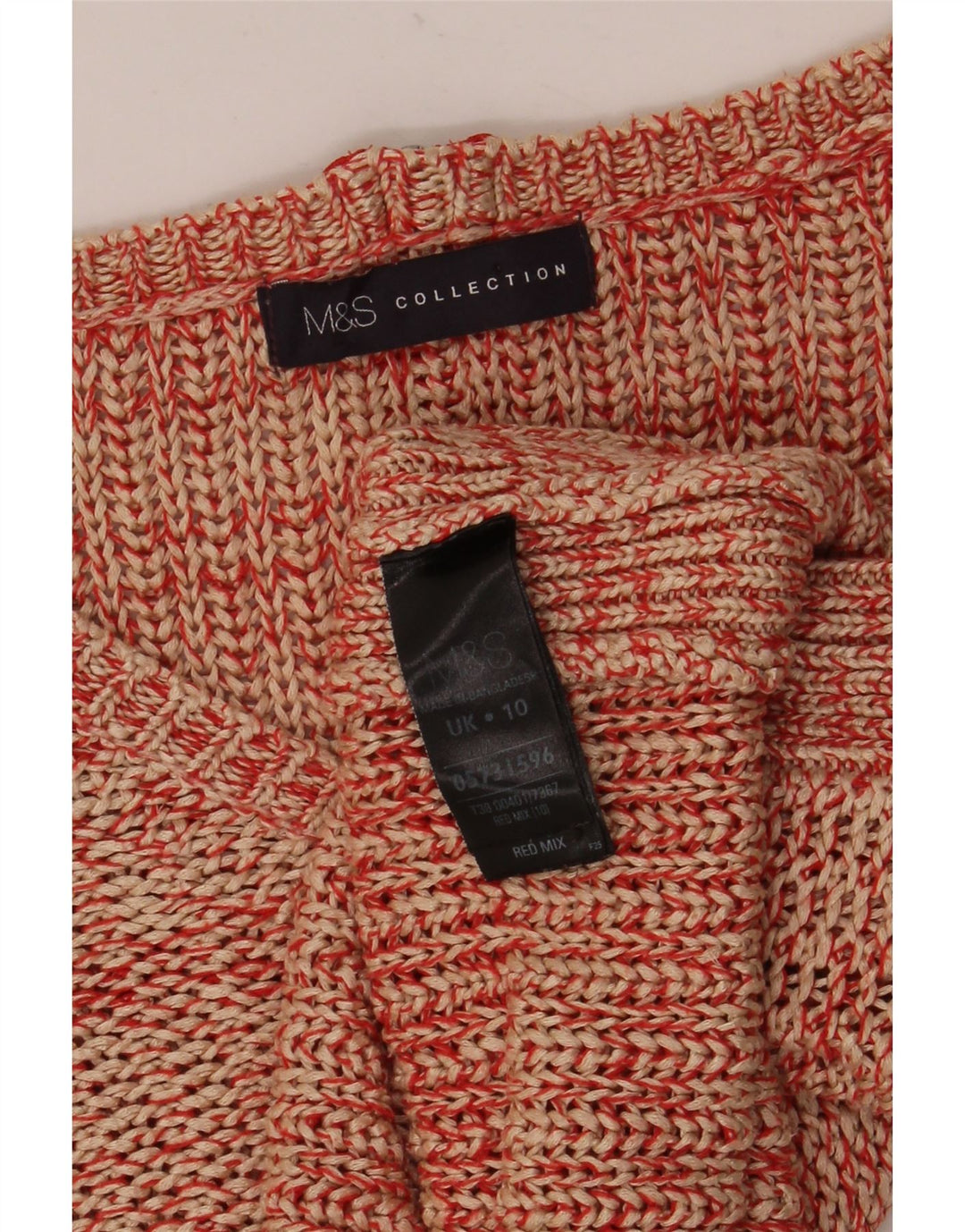 Suéter feminino Marks & Spencer com decote em V Reino Unido 10 pequeno vermelho manchado