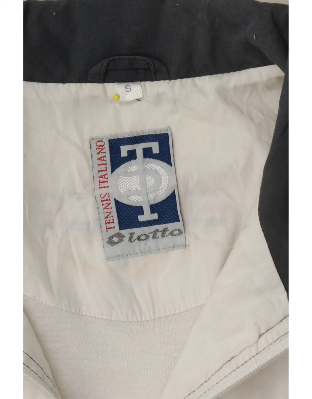 LOTTO masculino solto ajuste agasalho gráfico jaqueta superior pequeno bloco colorido branco