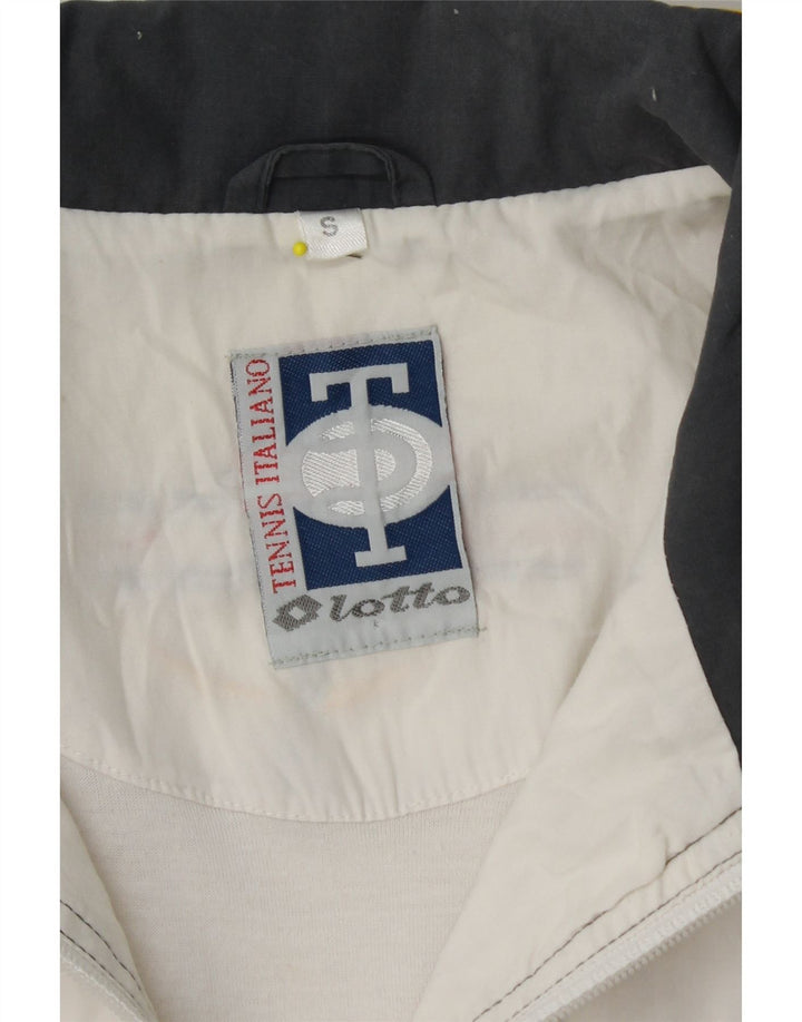 LOTTO masculino solto ajuste agasalho gráfico jaqueta superior pequeno bloco colorido branco