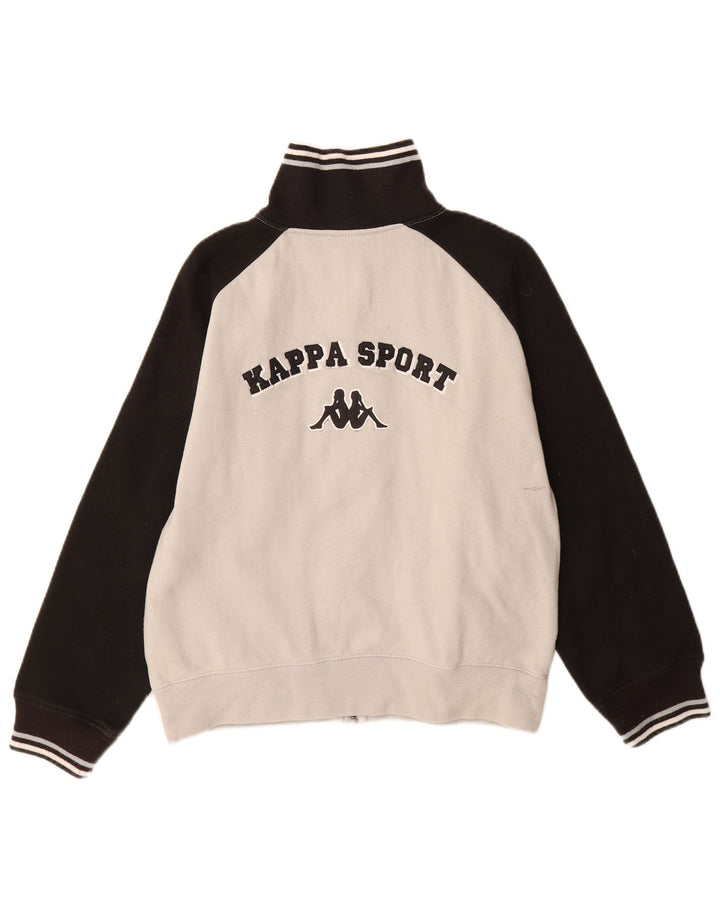 Kappa Mens Graphic Tracksuit Top Jaqueta Pequena Cinza Colorblock Algodão