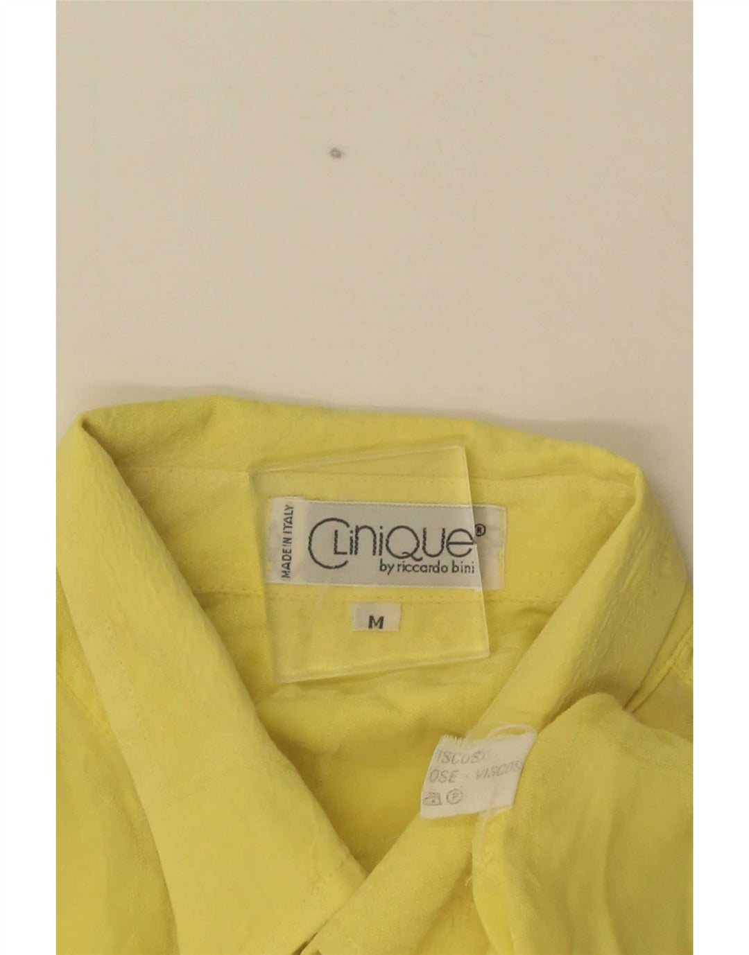 Camisa masculina de manga curta Clinique viscose amarela média
