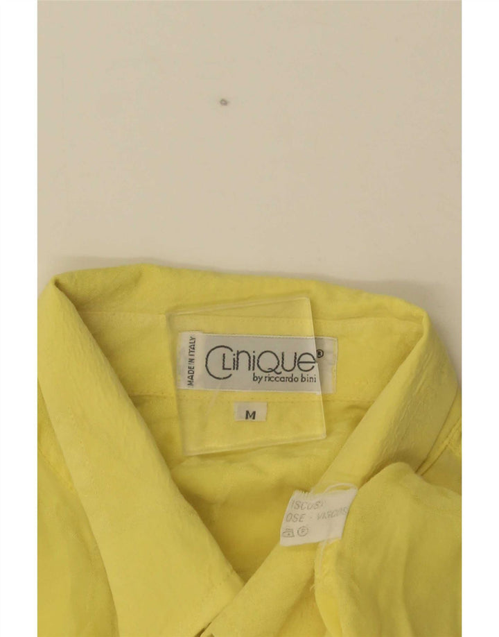 Camisa masculina de manga curta Clinique viscose amarela média