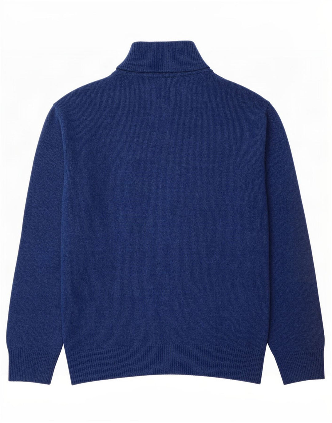 Suéter masculino Kappa com zíper e gola grande de lã azul marinho