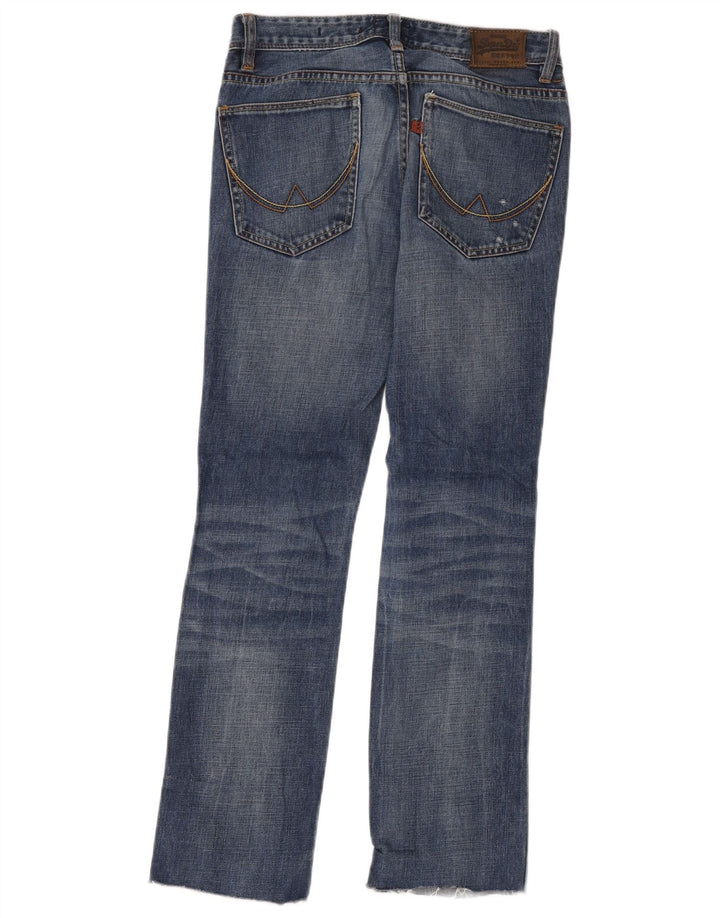 Jeans Superdry feminino desgastado slim W28 L32 algodão azul