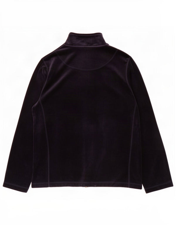 Marks & Spencer Womens Velvet Tracksuit Top Jacket UK 18 XL Azul marinho