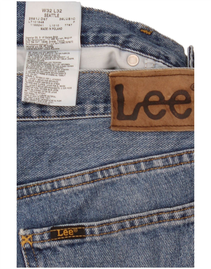 Lee Mens Seattle Straight Jeans W32 L32 Azul Algodão