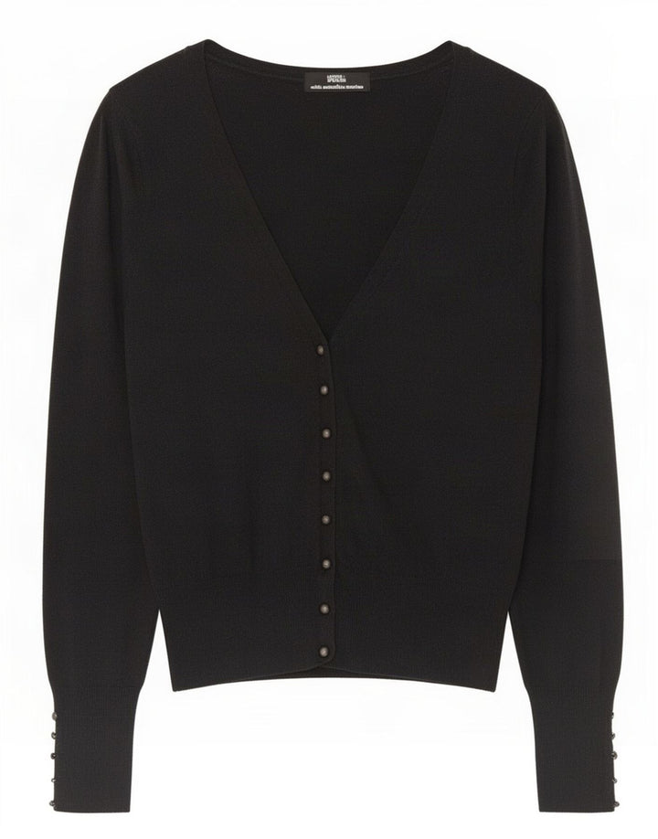 Suéter cardigã feminino Marks & Spencer Reino Unido 10 lã merino cinza pequena