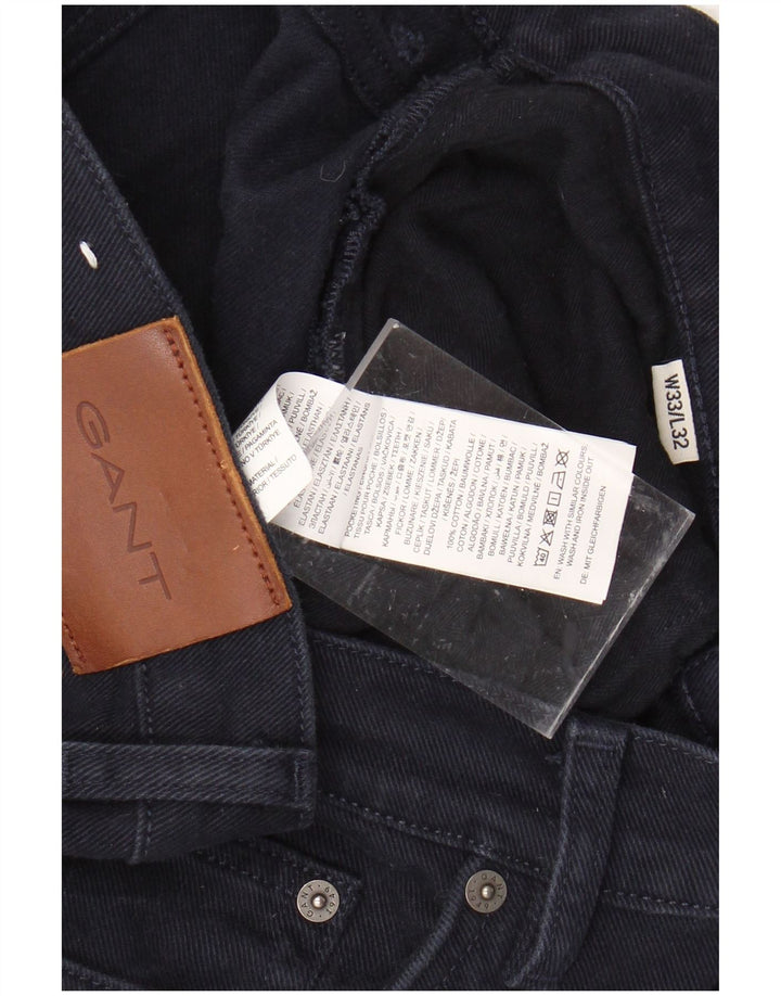 GANT Mens Slim Jeans W33 L32 Azul Marinho Algodão