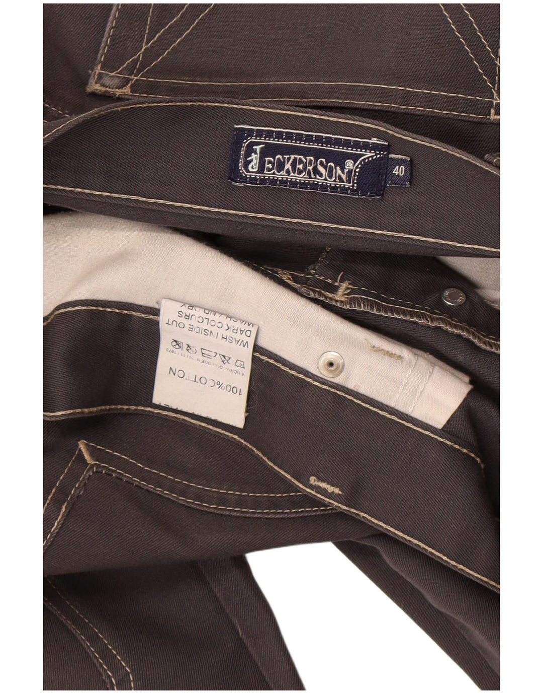 Jeckerson Calça jeans reta masculina W40 L30 algodão cinza