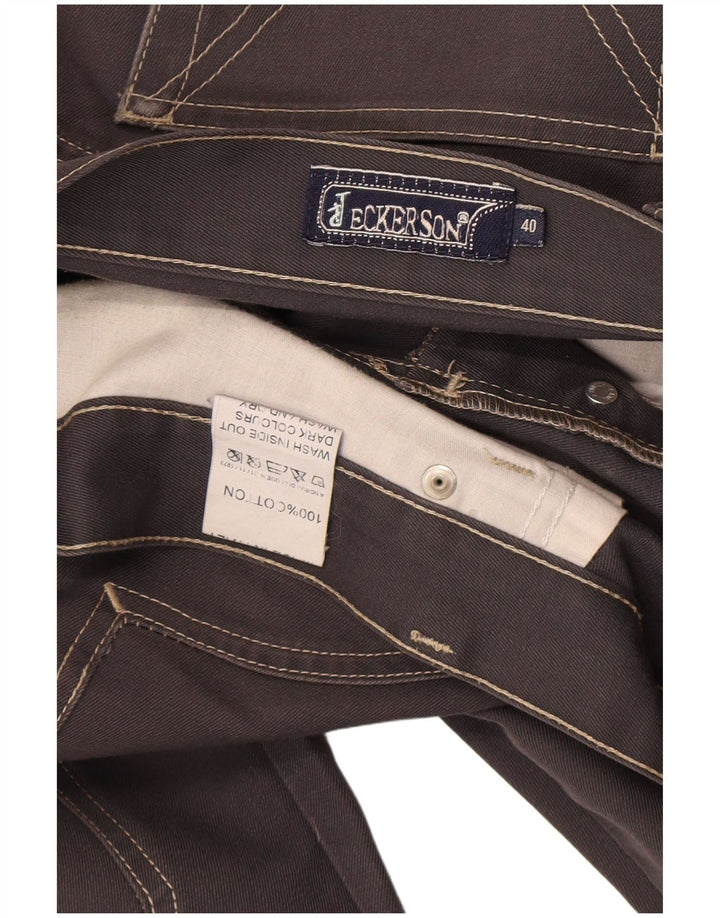 Jeckerson Calça jeans reta masculina W40 L30 algodão cinza