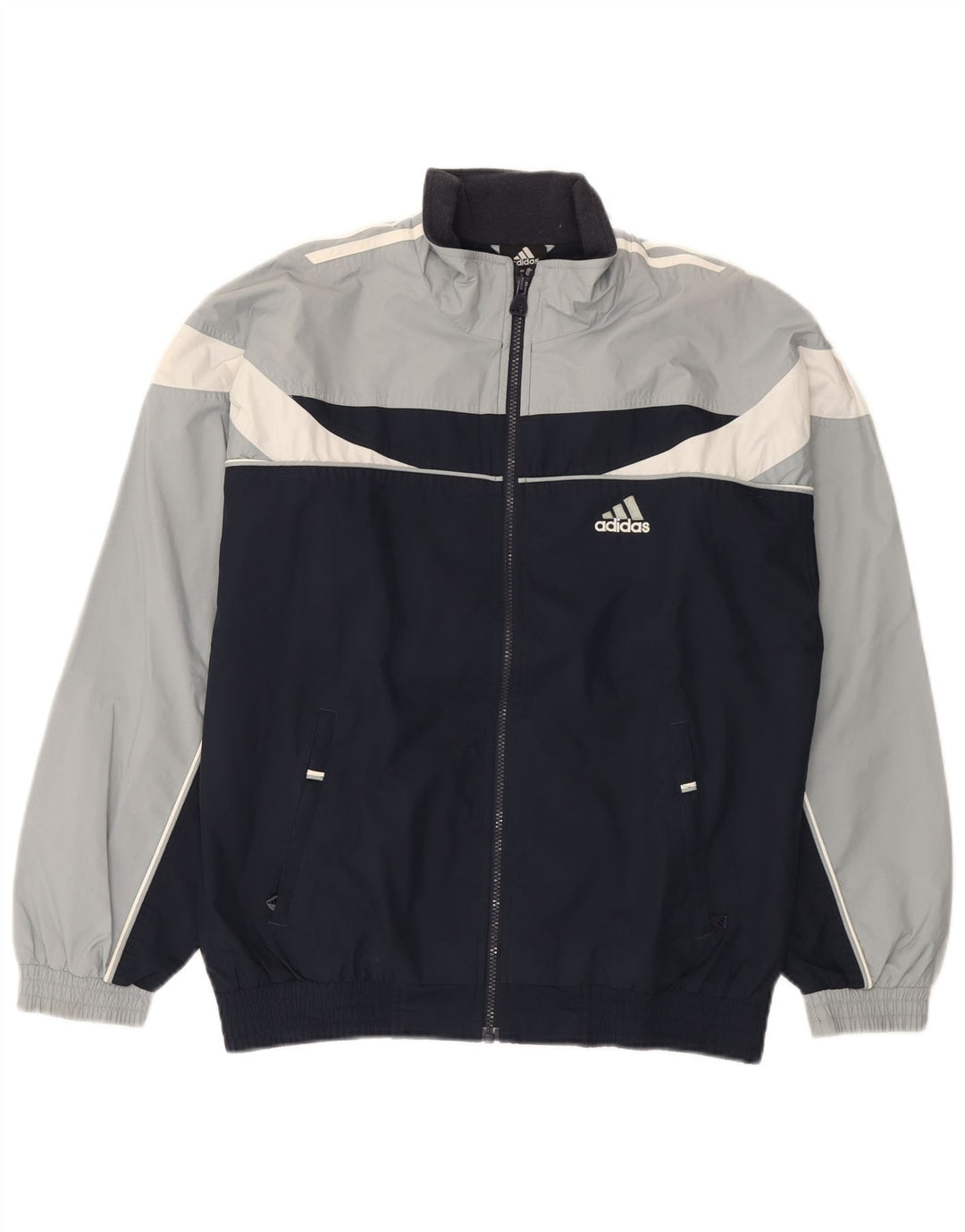 Adidas Mens Tracksuit Top Jacket UK 36/38 Pequeno Preto Colorblock Poliéster