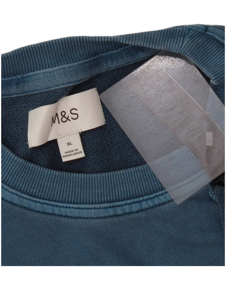 Suéter masculino Marks & Spencer de algodão azul XL