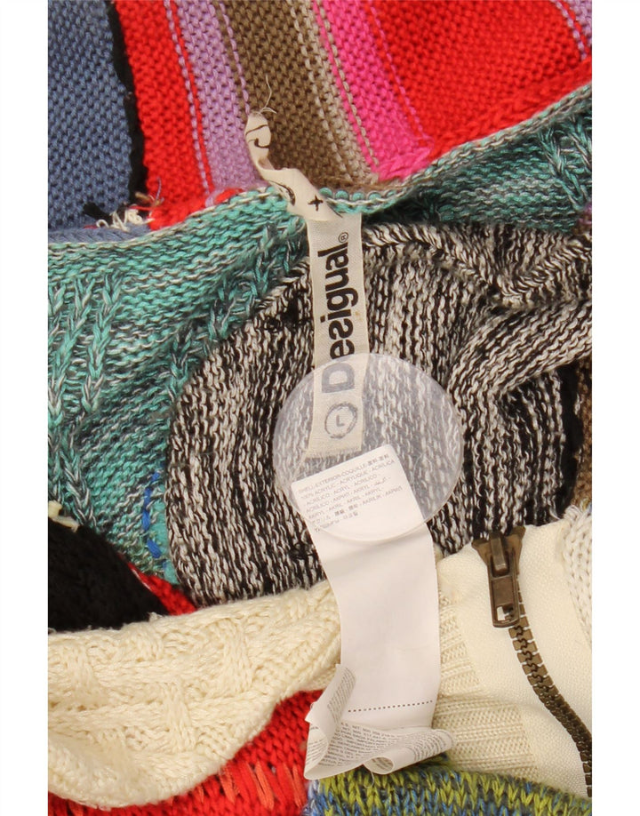 Suéter cardigã feminino DESIGUAL Reino Unido 16 grandes retalhos multicoloridos