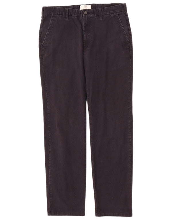 Calça chino masculina Marks & Spencer reta regular fit W34 L33 azul marinho