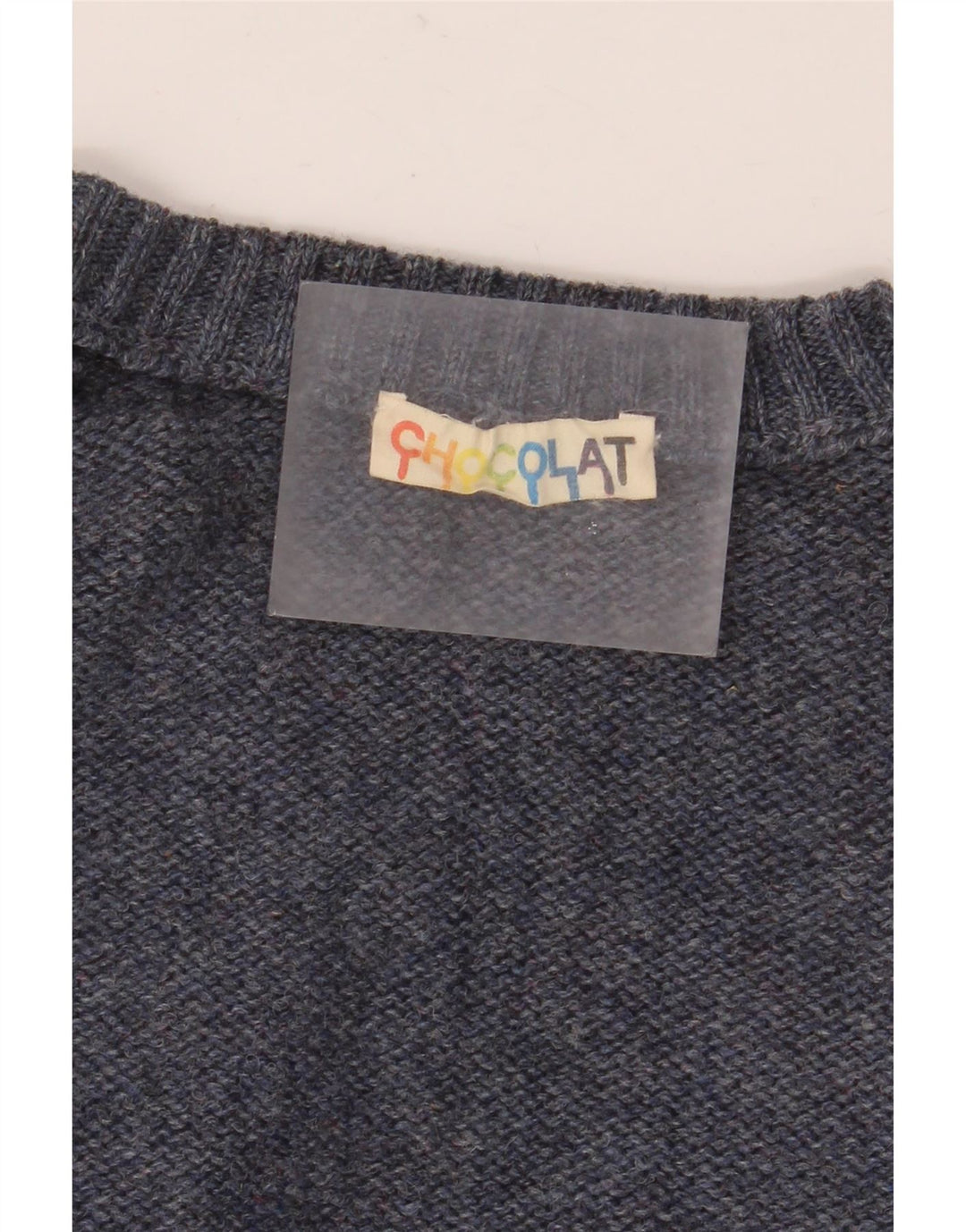Suéter masculino VINTAGE com gola redonda grande azul Argyle/Diamante