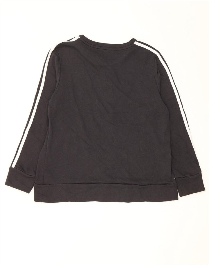 Adidas Womens Climalite Sweatshirt Jumper UK 16 /18 Grande Preto Poliéster
