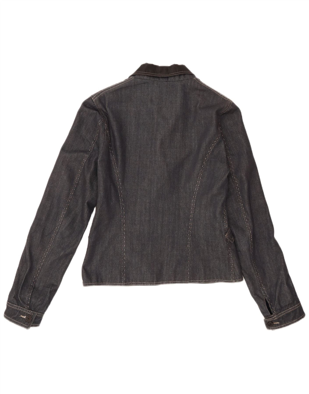 Jaqueta blazer feminina Ferre com 1 botão jeans IT 46 grande algodão azul marinho