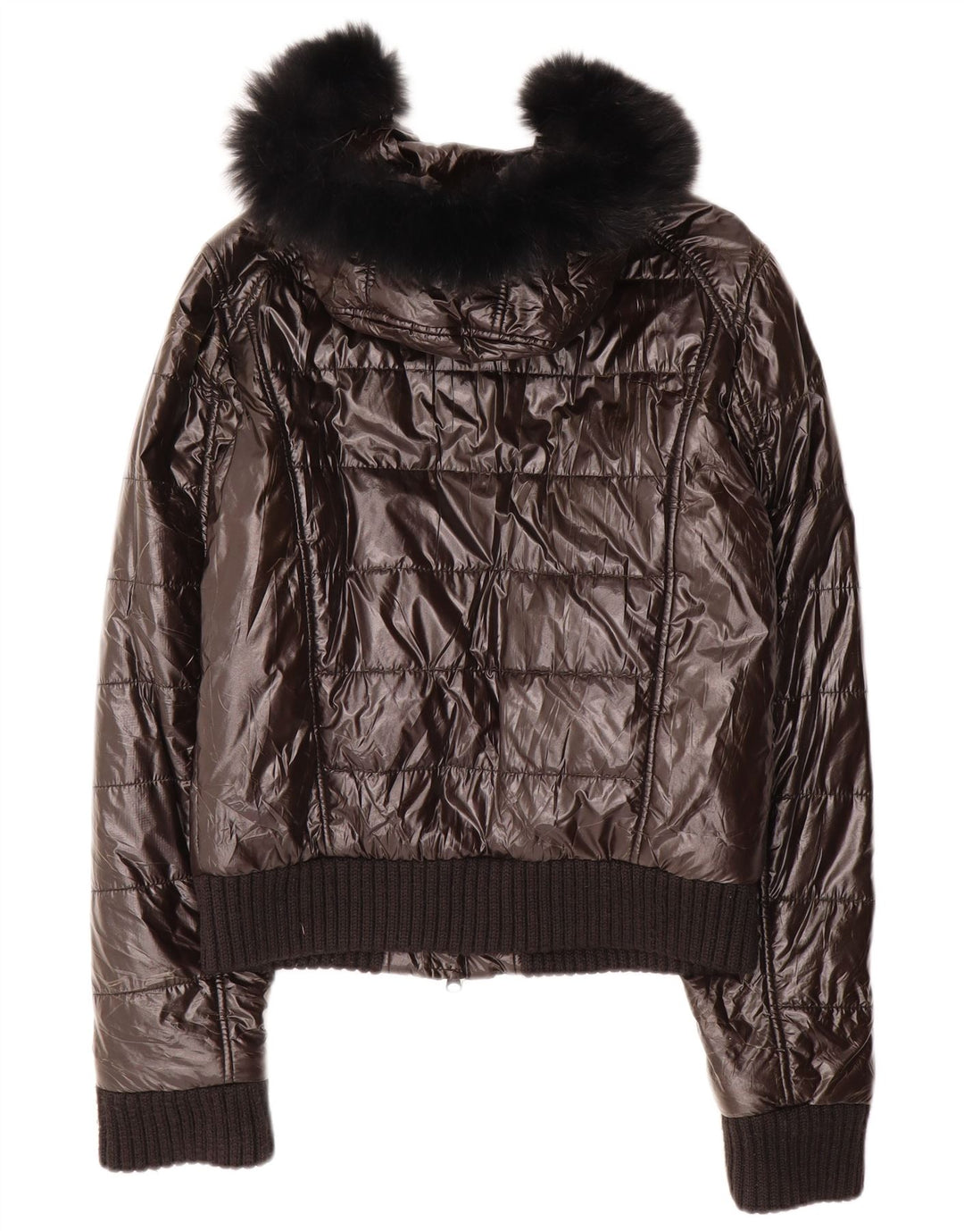 Jaqueta feminina acolchoada com capuz Ellesse UK 14 médio preto