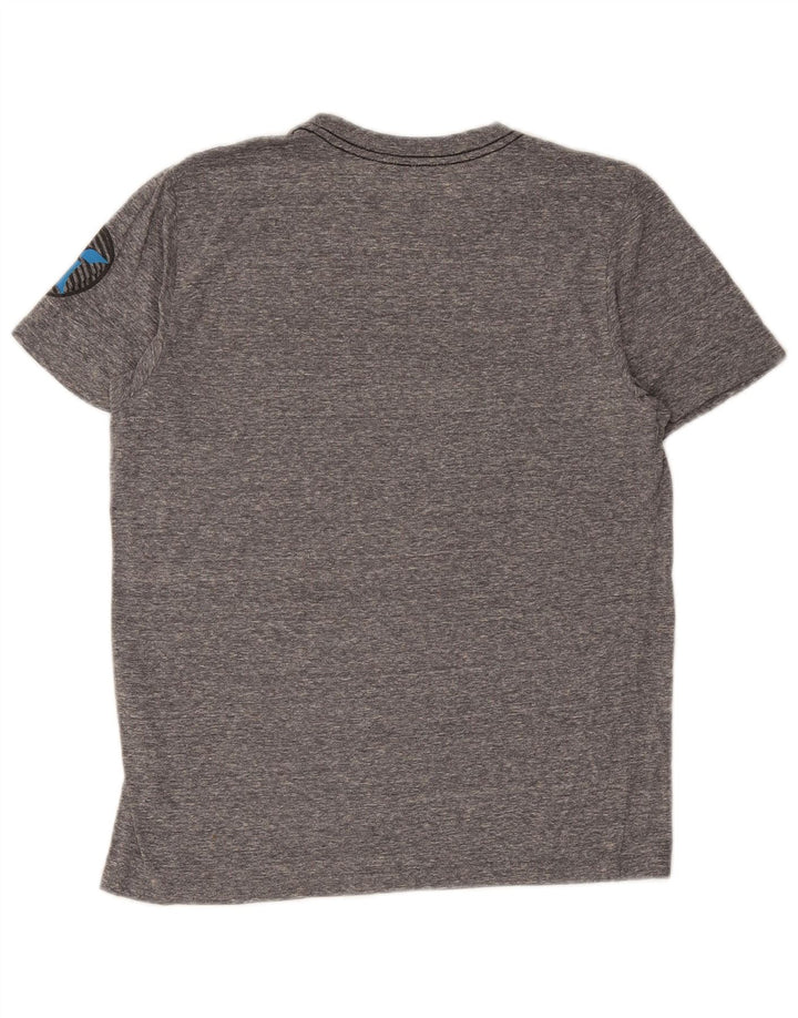 Camiseta masculina Hurley Premium Fit gráfica de poliéster manchado cinza médio