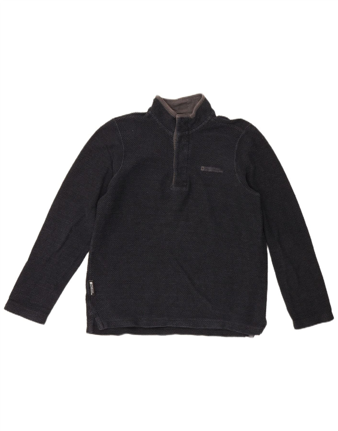 Moletom masculino com gola redonda e botão Mountain Warehouse pequeno azul marinho