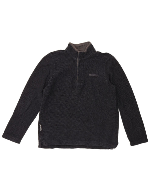 Moletom masculino com gola redonda e botão Mountain Warehouse pequeno azul marinho