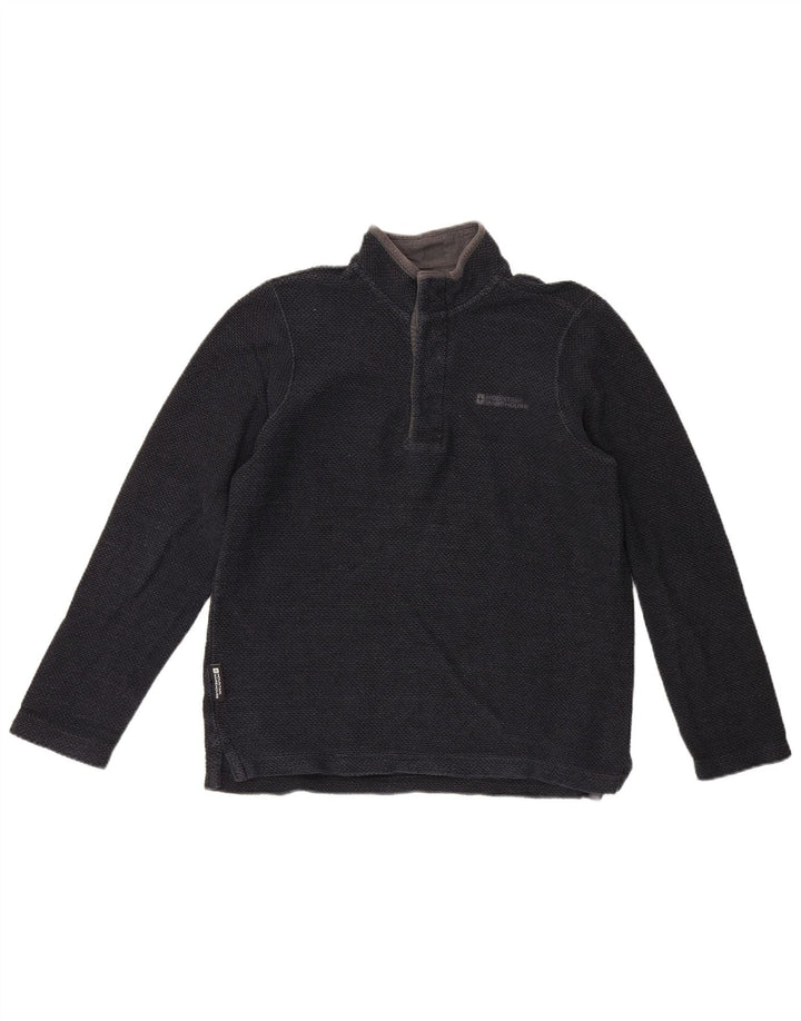 Moletom masculino com gola redonda e botão Mountain Warehouse pequeno azul marinho