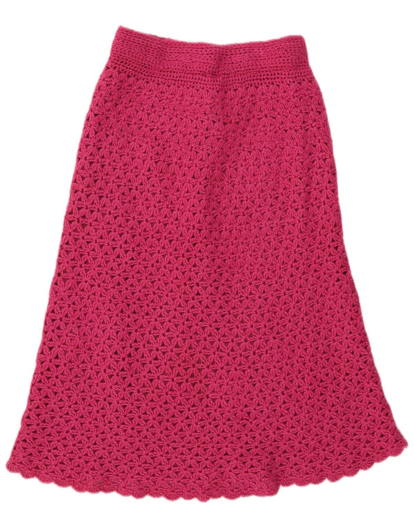 Saia feminina vintage em malha A-Line W28 rosa médio