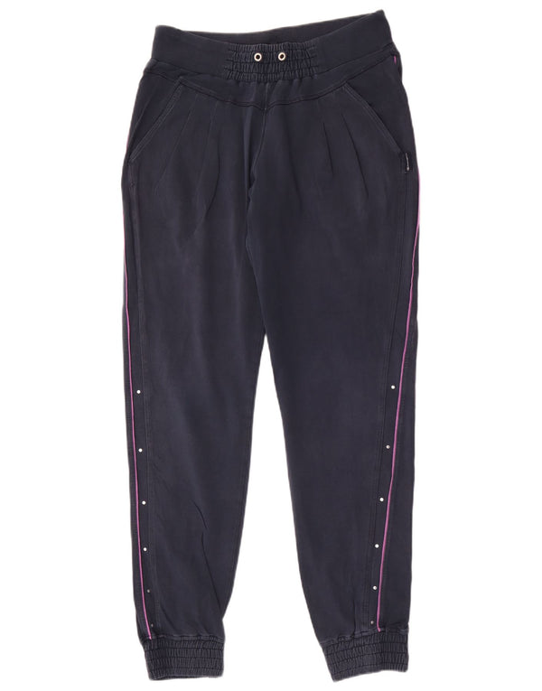 Calça de treino feminina Champion Joggers UK 14 grande algodão azul marinho