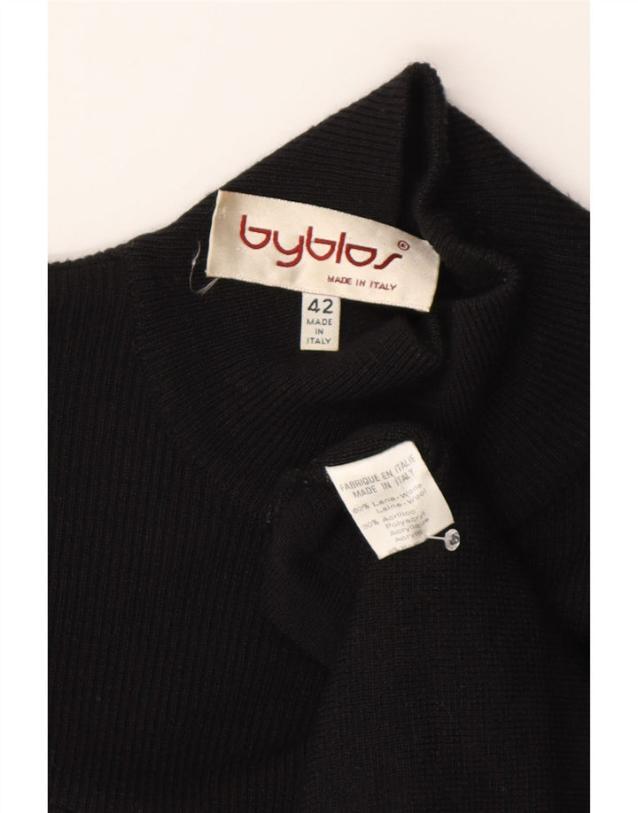 Vestido jumper feminino de manga comprida Byblos IT 42 lã preta média