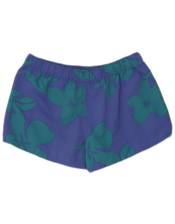 Shorts esportivo feminino Patagonia UK 10 pequeno azul floral nylon