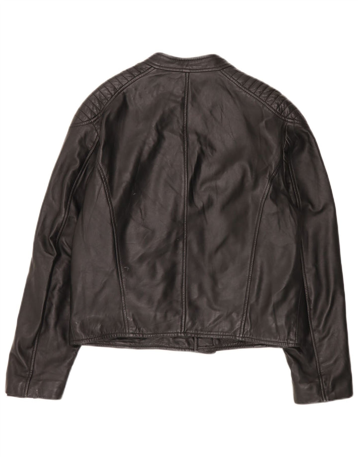 Jaqueta de couro masculina Basile UK 38 média preta