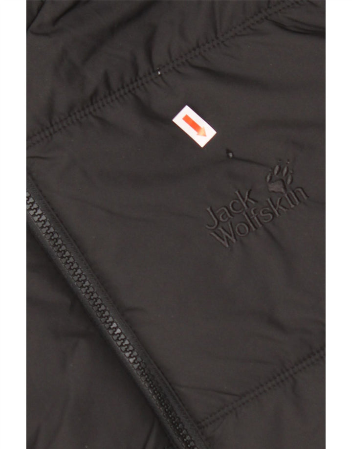 Jaqueta masculina acolchoada com capuz JACK WOLFSKIN UK 40 poliéster preto médio
