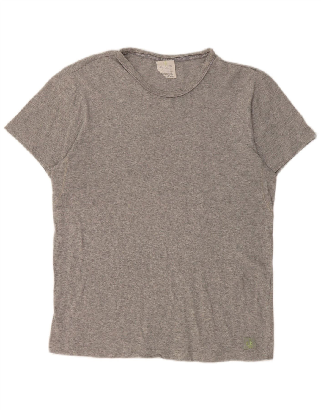 Camiseta masculina Calvin Klein algodão manchado cinza médio