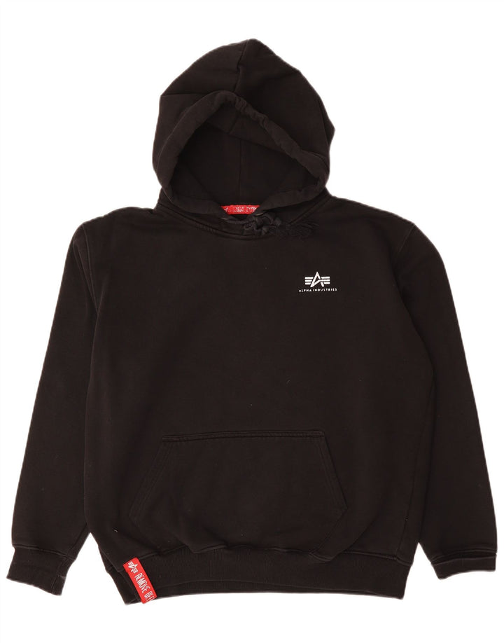 Suéter masculino com capuz Alpha Industries grande algodão preto