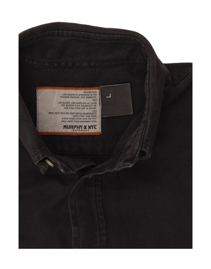 Camisa masculina MURPHY & NYE grande de algodão preto