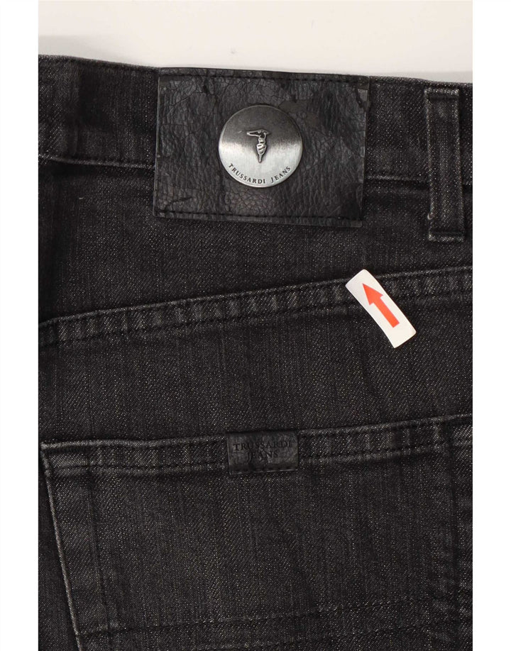 Trussardi Calça jeans reta masculina W34 L33 algodão cinza