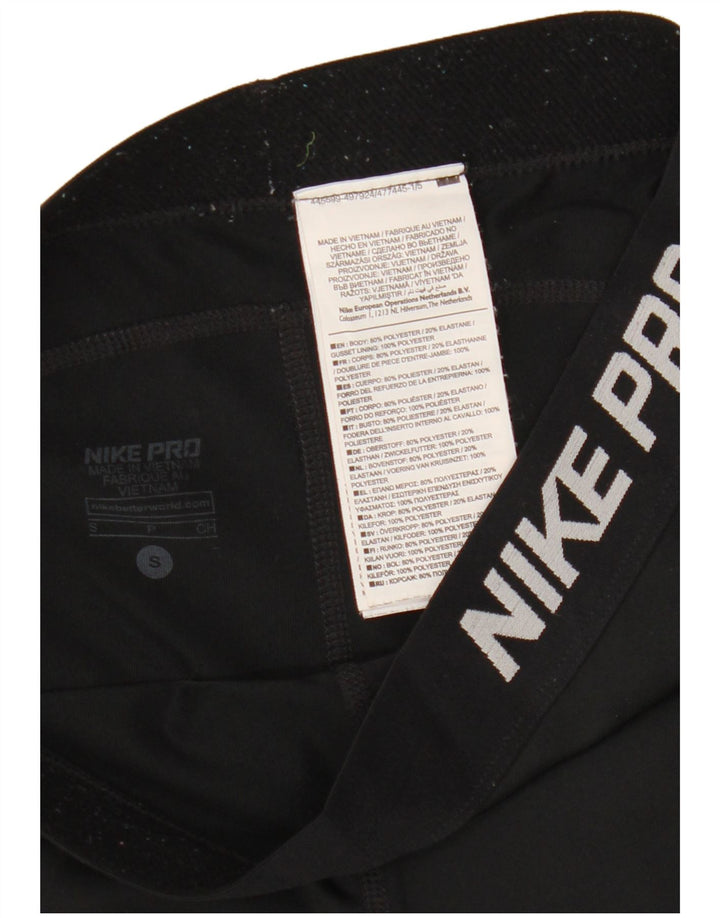 Calça esportiva feminina Nike Capri Graphic UK 10 pequena preta poliéster