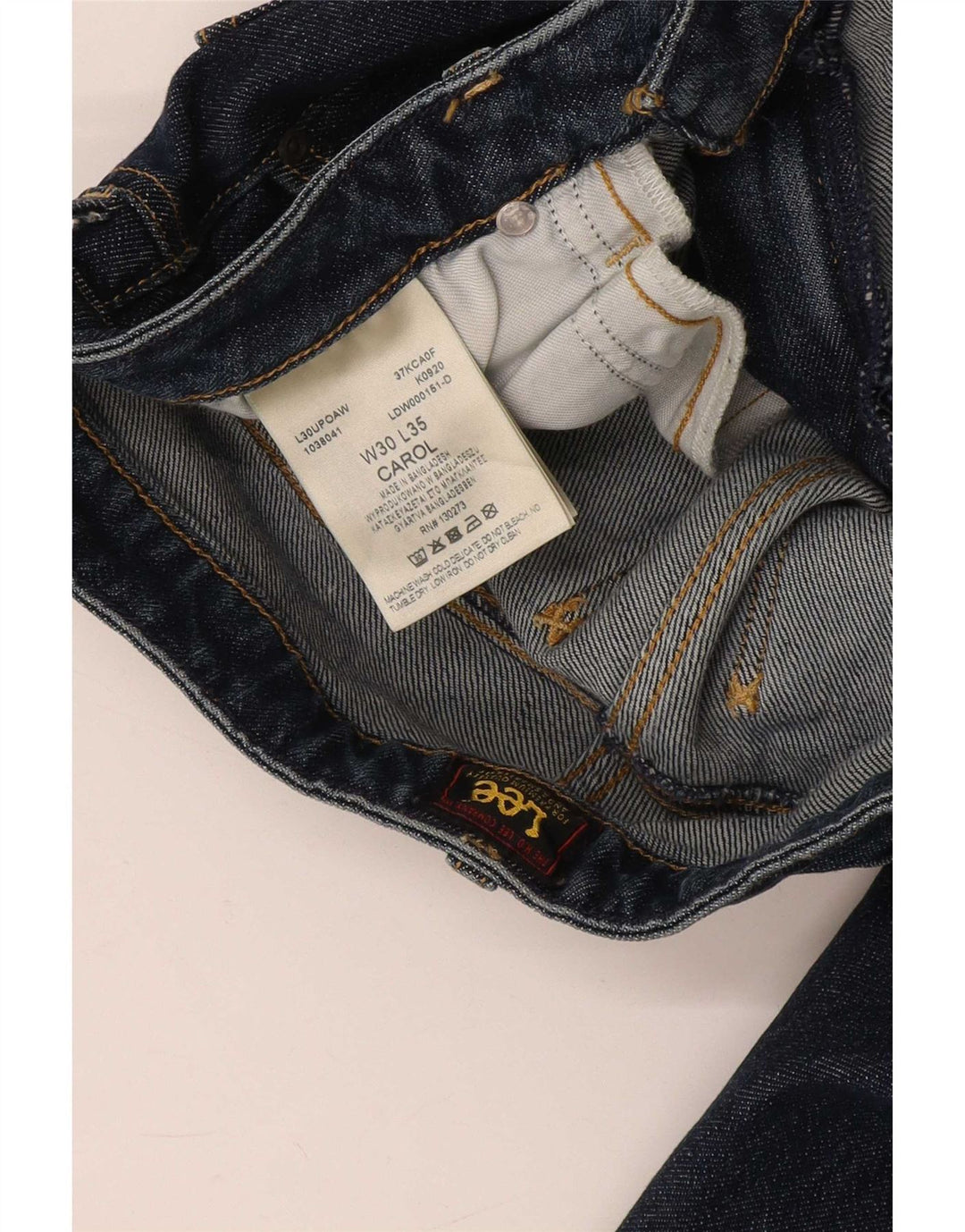 Lee Womens Carol Straight Jeans W30 L35 Azul Marinho Algodão