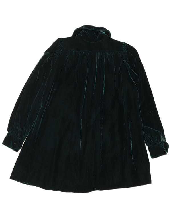 Sobretudo de veludo feminino vintage UK 14 verde médio