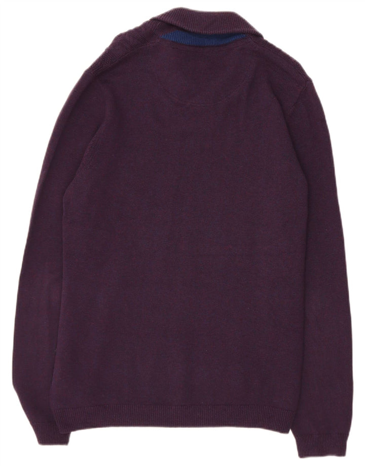 Suéter masculino TED BAKER com gola xale tamanho 6 2XL algodão roxo