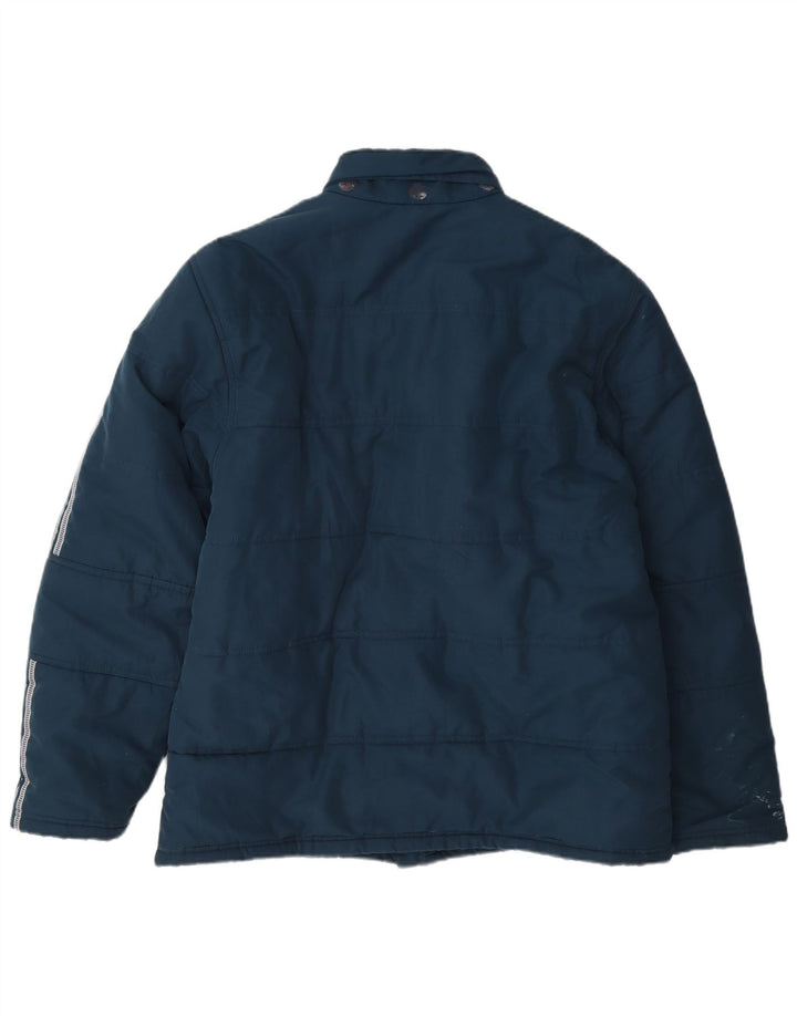 Jaqueta acolchoada masculina Adidas UK 38 poliéster azul marinho médio